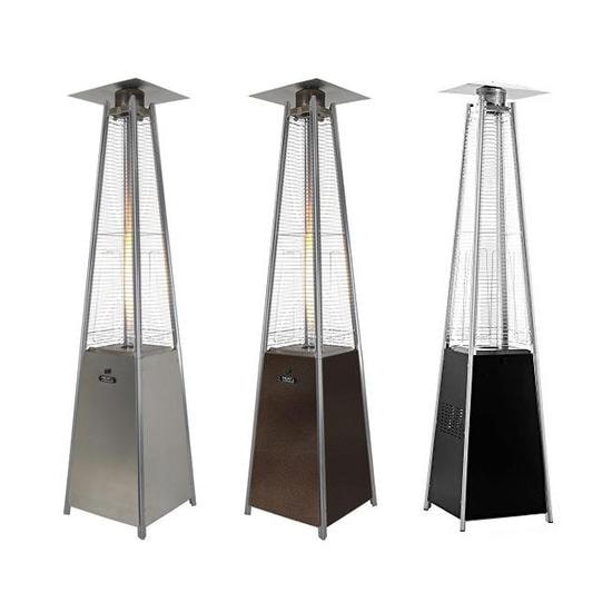 athena plus pyramid patio heater silver black bronze