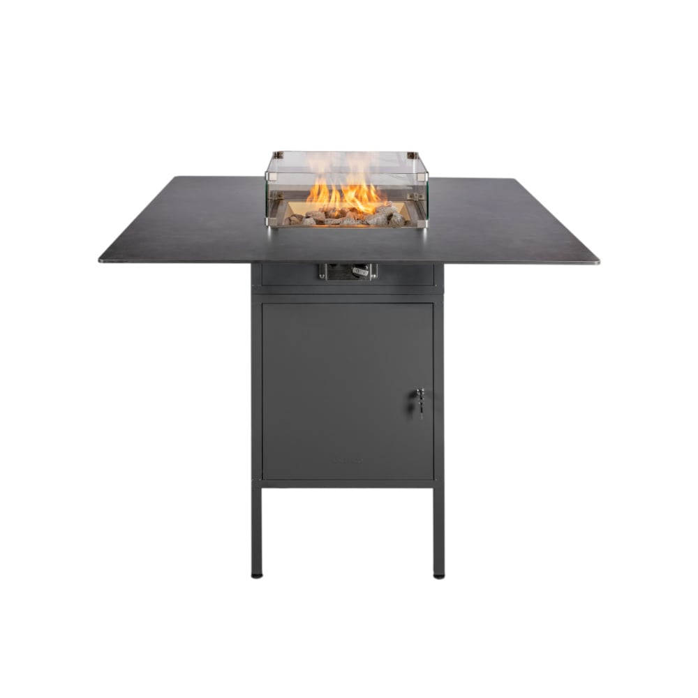 Engasco Slava High Gas Fire Table Hospitality front view white background