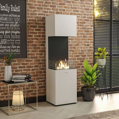 Henley stoves Vienna bioethanol freestanding stove white lifestyle image