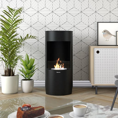 Henley stoves paris free standing bioethanol stove black lifestyle image