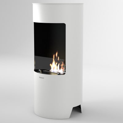 Henley stoves paris free standing bioethanol stove white side view