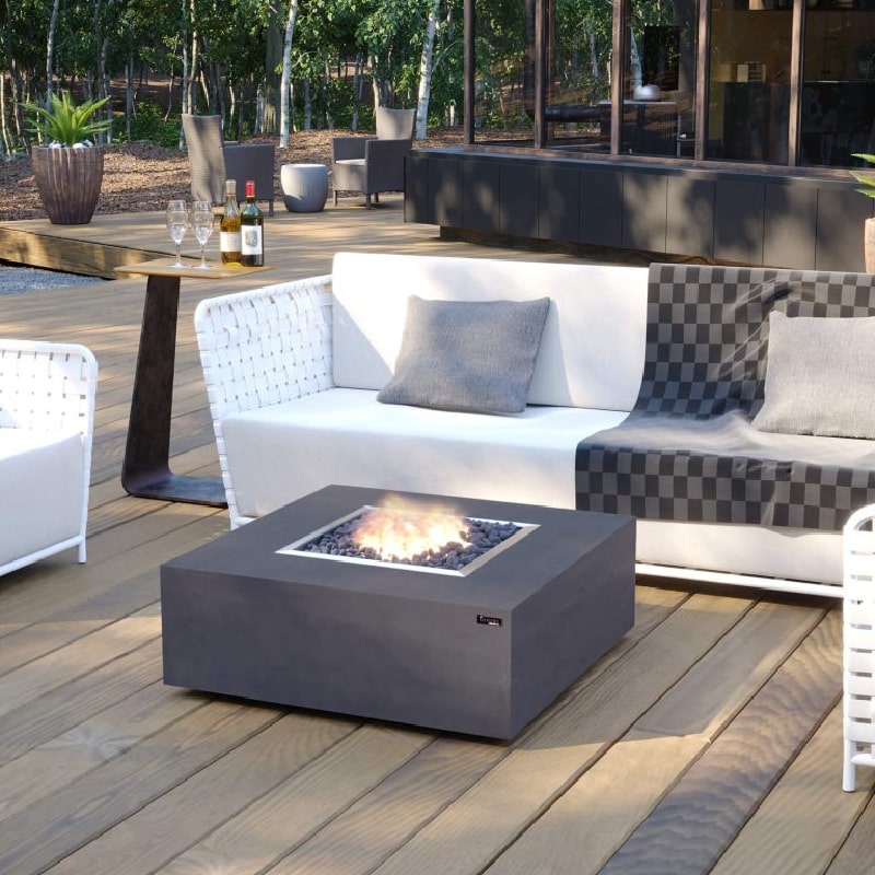 maroma gas fire pit in grey lifestyle image