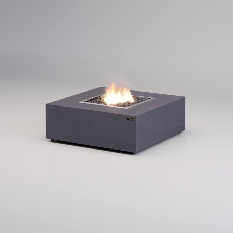 maroma gas fire pit in grey side view