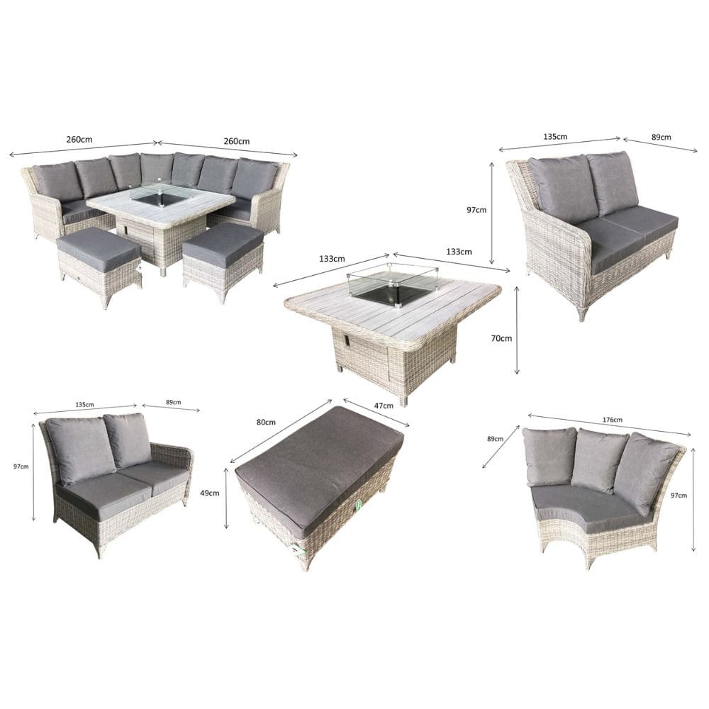 Meghan Firepit Corner Dining Sofa Set