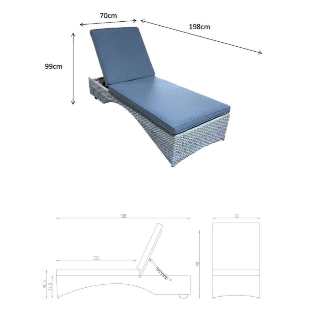 Meghan Sun Lounger Sunbed Set