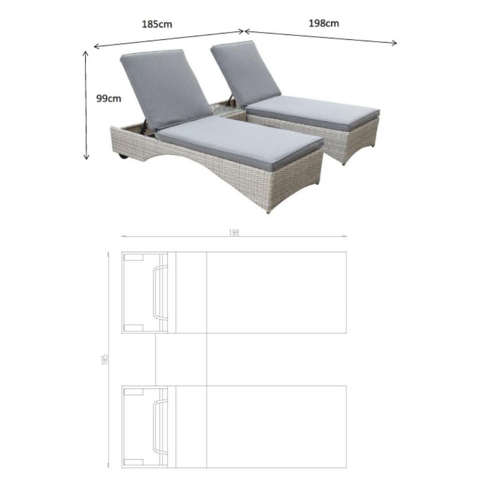 Meghan Sun Lounger Sunbed Set