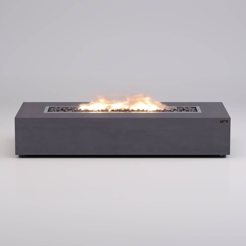 mezzo gas fire pit in grey frontal view