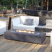 mezzo gas fire pit in grey lifestyle view