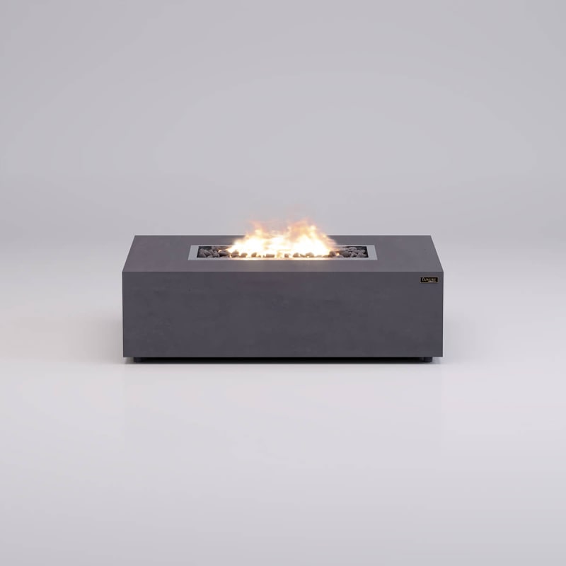 mirage gas fire pit grey frontal view