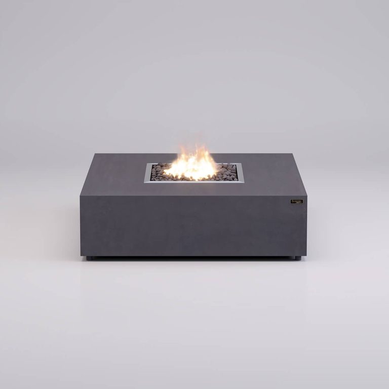 Monte Gas Fire Pit in Grey frontal view