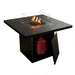 planika square table fire table hospitality side view gas bottle open door view