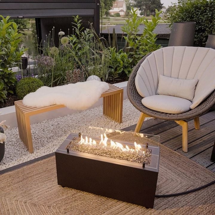 planika rio outdoor fireplace cosy on patio view