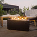 planika rio outdoor fireplace on decking patio view