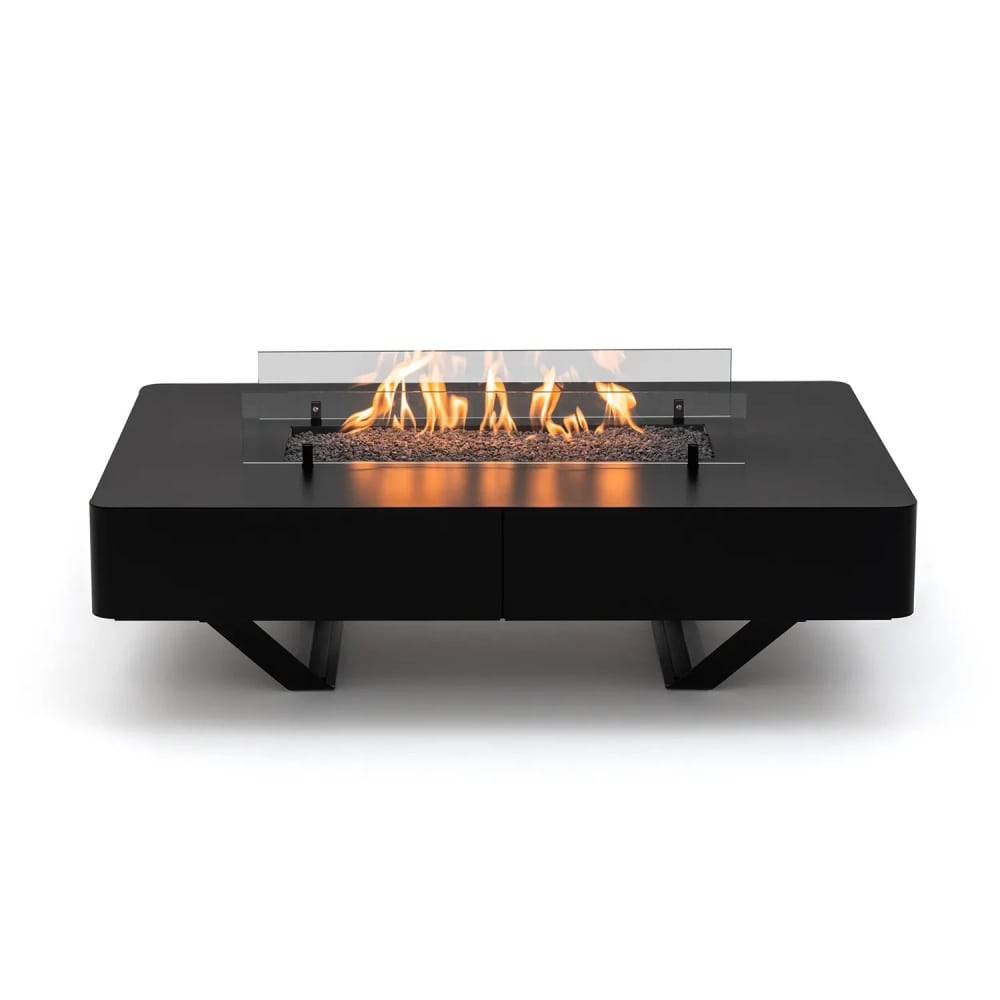 planika rio table outdoor gas fireplace front view white background