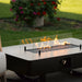 planika rio table outdoor gas fireplace side view