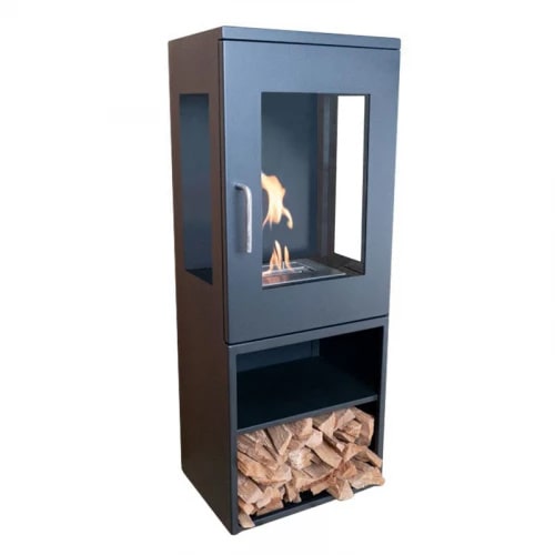 scandiflames cheyenne freestanding bioethanol stove left side view