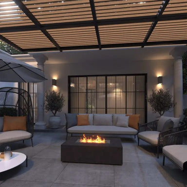 The Luxury Fire Pit Co Mirage Bioethanol Fire Pit Grey Lifestyle Image