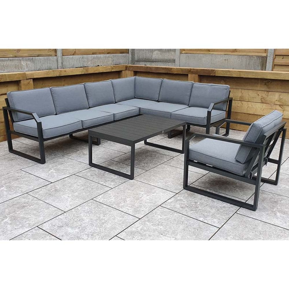 alarna corner sofa set in grey without decoration