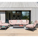 alexander rose beach sofa set 5 piece pink with side and coffee table view