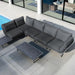 alexander rose beach sofa set 5 piece corner shape with side table and coffee table top view