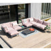 alexander rose beach sofa set 7 piece with side table and coffee table view