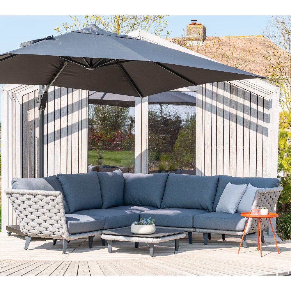 alexander rose cordial luxe modular sofa set with parasol view