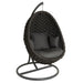 alexander rose cordial luxe lucy hanging chair cantilever frame dark grey white background view