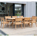 alexander rose sorrento teak dining set 8 seater on decking view