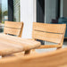 alexander rose sorrento teak dining set armchair back rest view
