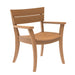 alexander rose sorrento teak dining set armchair without seat pad close up view