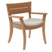 alexander rose sorrento teak dining set armchair with seat pad close up view