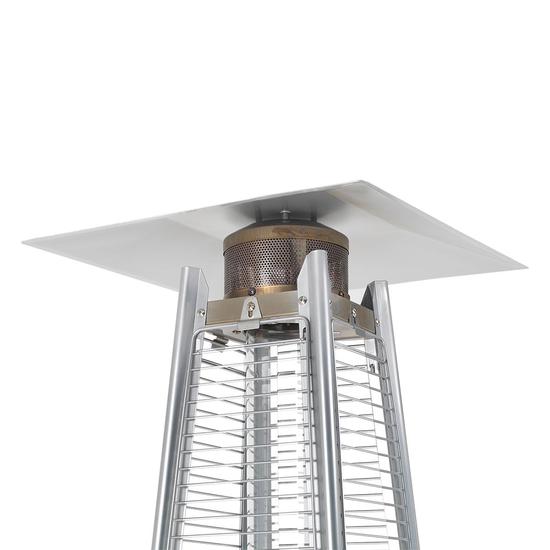 Heat outdoors pyramid patio heater top view