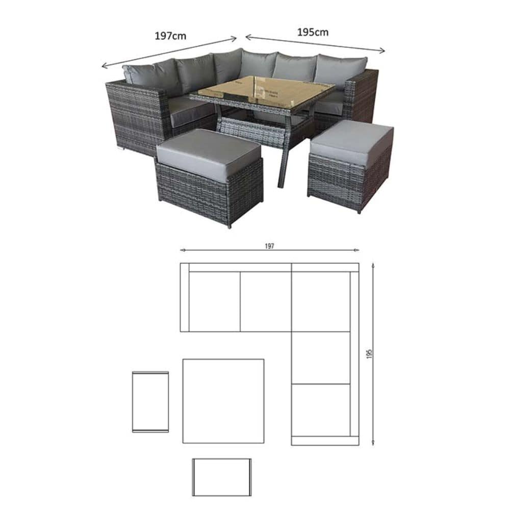 Georgia Firepit Corner Dining Sofa Set