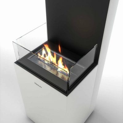 Henley stoves Vienna bioethanol freestanding stove white close up view