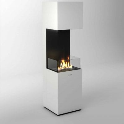 Henley stoves Vienna bioethanol freestanding stove white side view