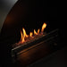 planika bubble wall and floor freestanding bioethanol fireplace flame close up view