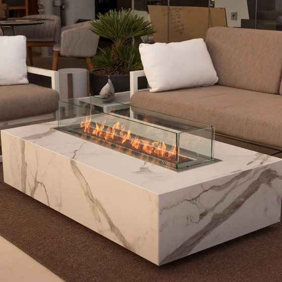 Cabo Bioethanol Freestanding Fire Table For Indoors & Outdoors