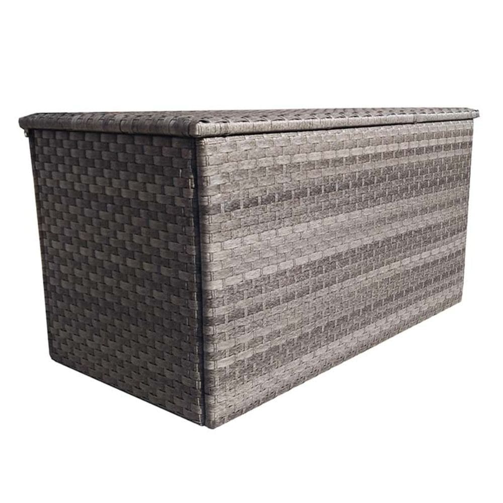 Rattan Cushion Storage Box In Multi Grey - Large