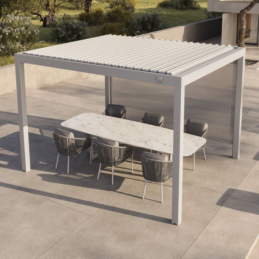 suns lifestyle luxe manual aluminium louvered roof pergola 3mx3.6m