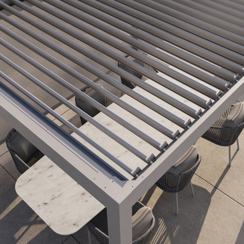 suns lifestyle luxe manual aluminium louvered roof pergola roof vents open view