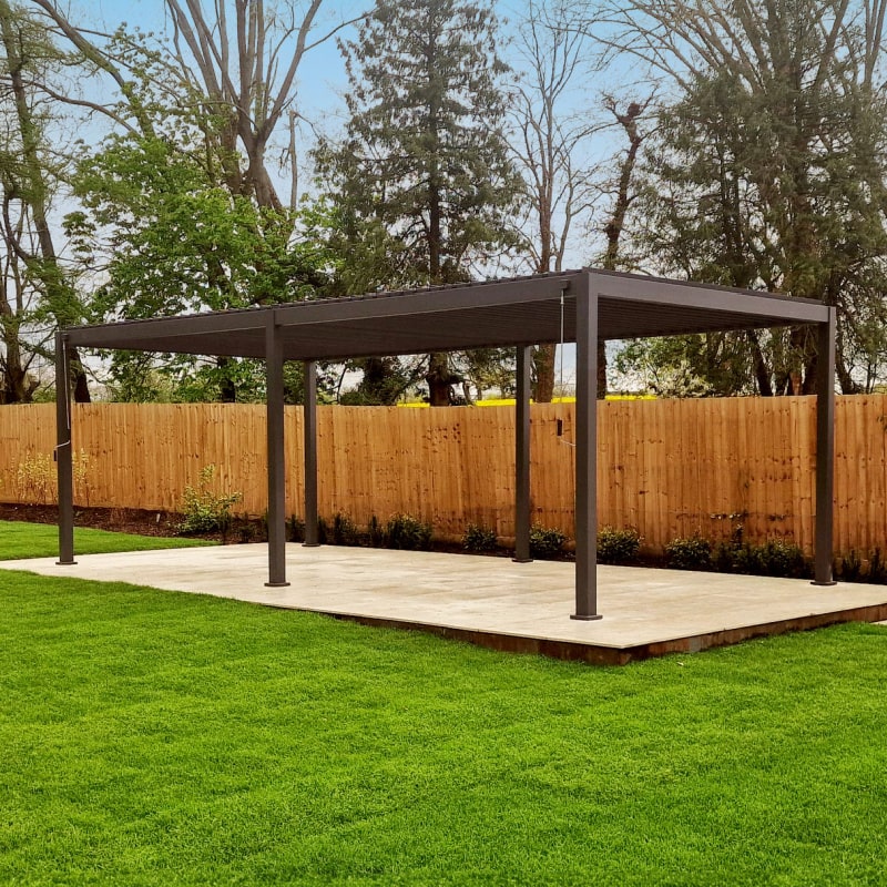 suns lifestyle rota vented pergola 7m  matt grey